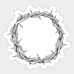 Crown of thorns tattoo. Easter religious symbol of Christianity Sticker